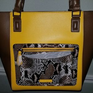 Vera Bradley Faux Leather Small Ella Tote Maize
